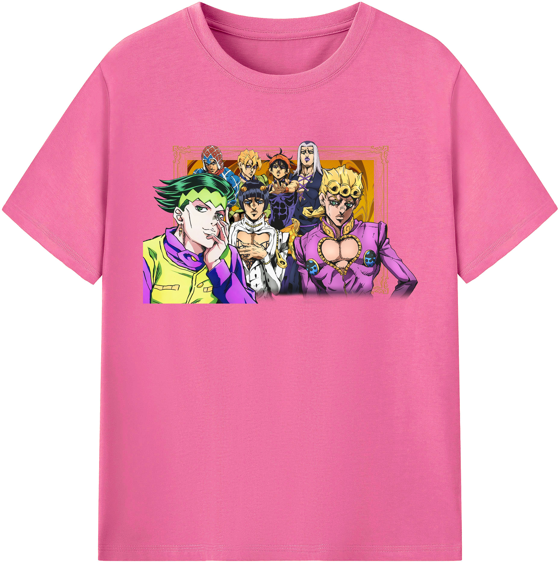 （画像用） ジョジョの奇妙な冒険 ジョルノ?ジョバァーナ JoJo's Bizarre Adventure Giorno Giovanna レディースカジュアルプリントTシャツ（綿100％）